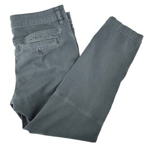 prAna Button Fly Pant Womens 6 Gray Skinny Mid Rise Stretch Hiking Ankle Pants
